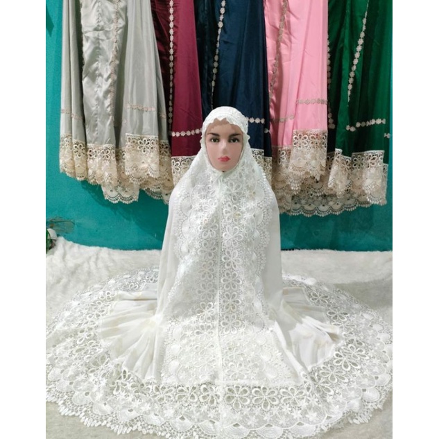 mukena prada bordir mewah/mukena seroja/mukena bordir
