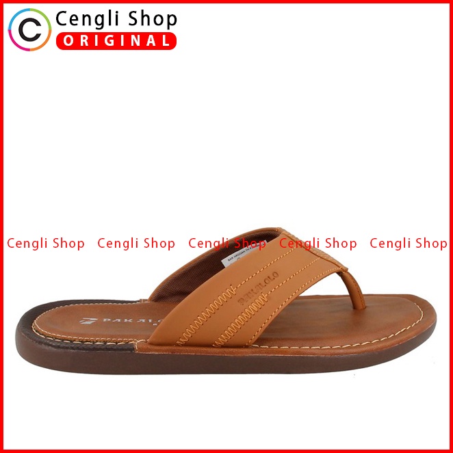 SANDAL JEPIT KULIT PAKALOLO PRIA ORIGINAL CASUAL ASLI COKLAT PB39