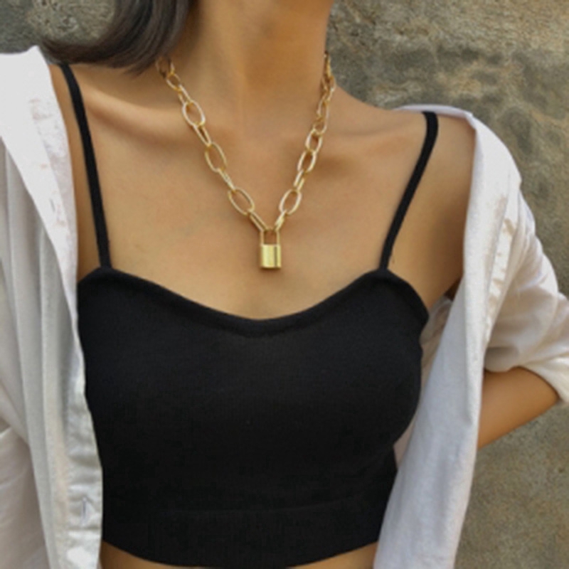Kalung Rantai Dengan Liontin Gembok Hati Gaya Steampunk Untuk Pasangan