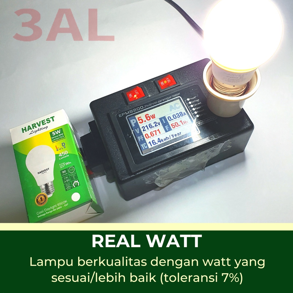 5W - Paket Isi 9 - HARVEST LIGHTING Lampu Bohlam LED A Bulb  5 Watt Lampu Hemat Energi Original Bersertifikasi SNI dan Bergaransi