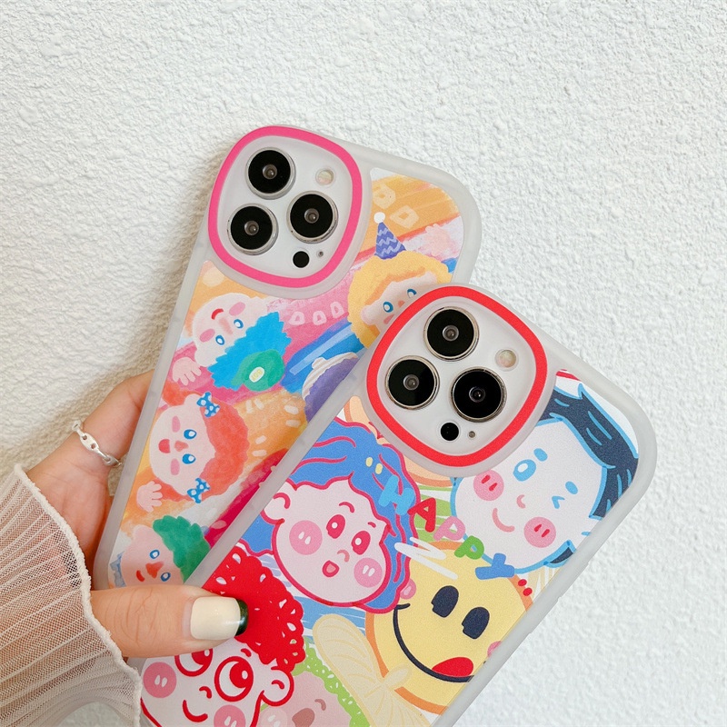 Soft Case Pelindung Motif Kartun Doodle Orang Untuk Iphone 7 8 PLUS X XR XS 11 12 13 PRO MAX SE 2020