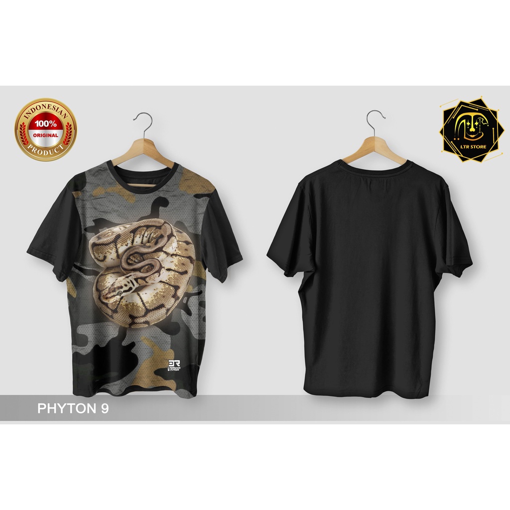 [ BAYAR DI TEMPAT ] BAJU PRINTING GAMBAR SNAKE PHYTON 9 BP SPIDER - KAOS DISTRO ORIGINAL MOTIF ULAR 