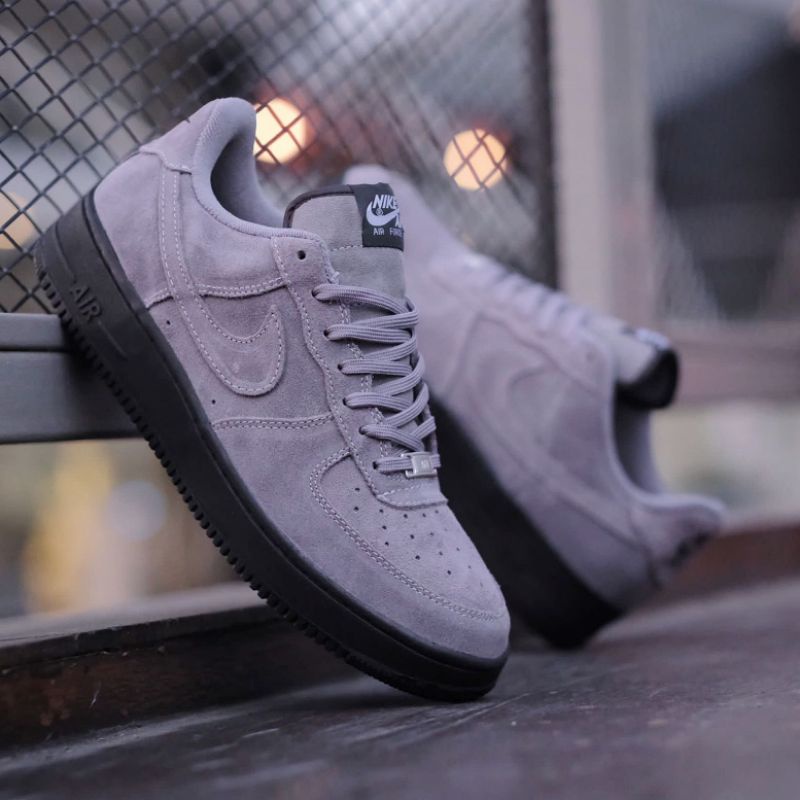 Sepatu Air Force 1 Low Wolf Grey High Quality Sneakers Pria Original Premium