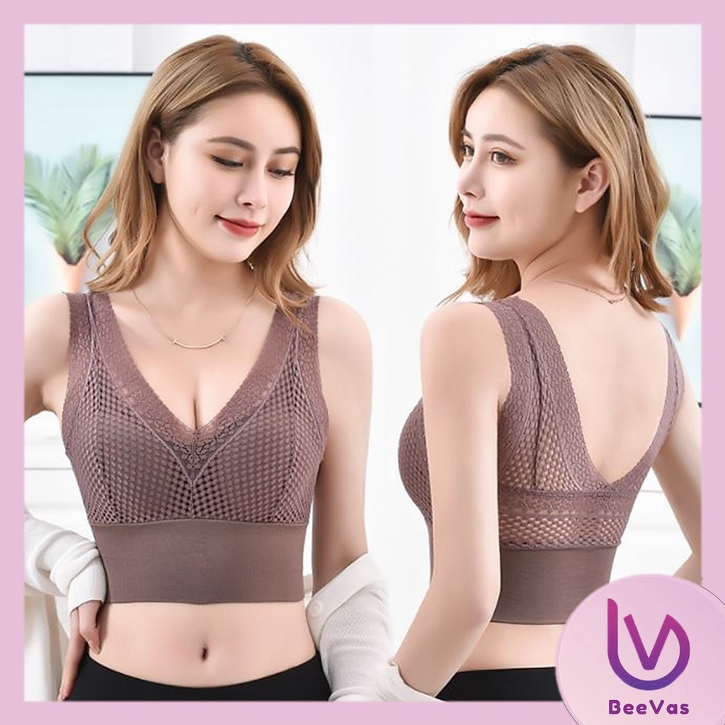 BV.ID BR452 BRA WANITA JARING BH WANITA TANPA KAWAT PUSH UP YOGA SEXY PAKAIAN DALAM SPORT COD