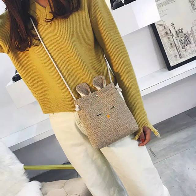 IMPORT 100% ORI🔥 Tas Sling Wanita Baru Tas Kecil Korea Tas hp kelinci