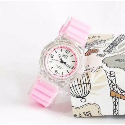 Jam Tangan Wanita Sporty Q&amp;Q Angka Strap Jelly Transparan Small Size