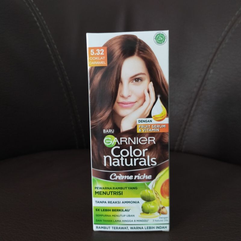 GARNIER COLOR  NATURALS 5.32 COKLAT CARAMEL CAT PEWARNA SEMIR RAMBUT