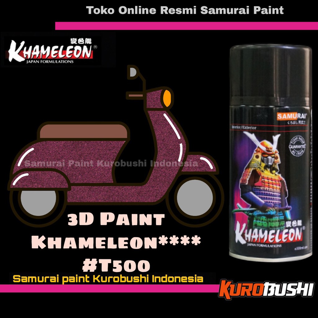 Samurai Paint 3D PAIN KHAMELEON DARK PURPLE T500 Bunglon Warna Ungu Tua Cat Semprot Aerosol Samurai