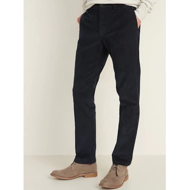 Celana Old Navy Ultimate Slim Corduroy Pants Navy Original Stretch
