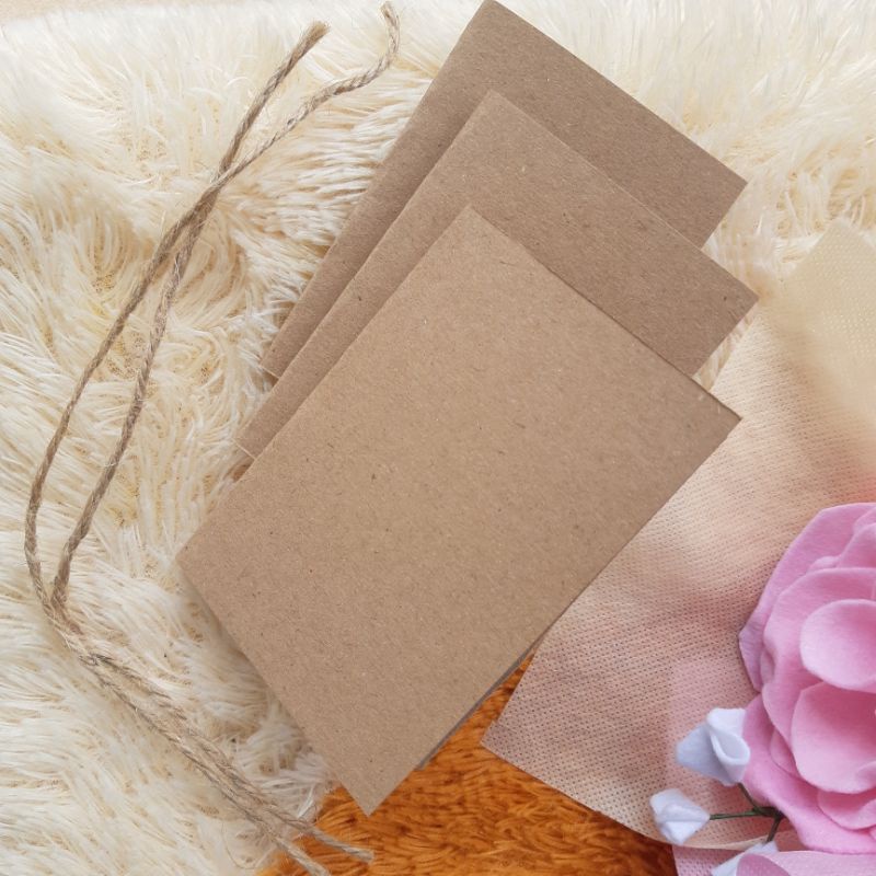 BLANK CARD VINTAGE AESTHETIC KRAFT 200 GSM KARTU UCAPAN KOSONG VINTAGE KARTU UCAPAN COKLAT TEMA VINT