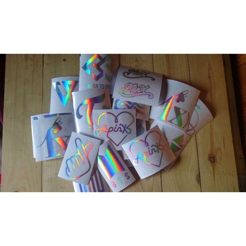 

stiker cutting hologram icon kpop logo kpop