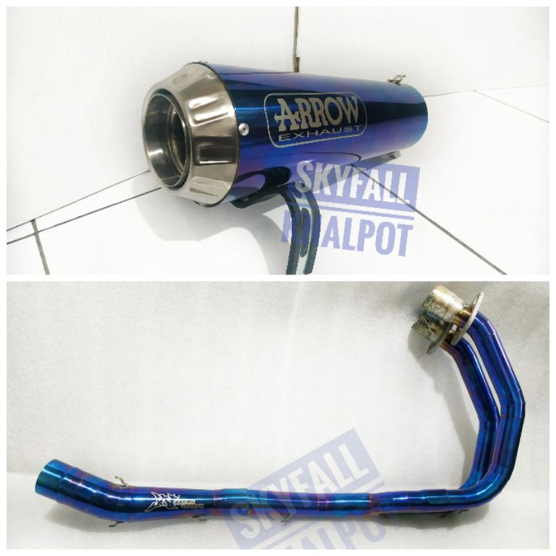 Knalpot Racing ARROW PRO RACE MODEL KOLONG UNDERBELLY PIPA BIRU CBR 250RR NINJA 250 OLD Fi NEW R25 M