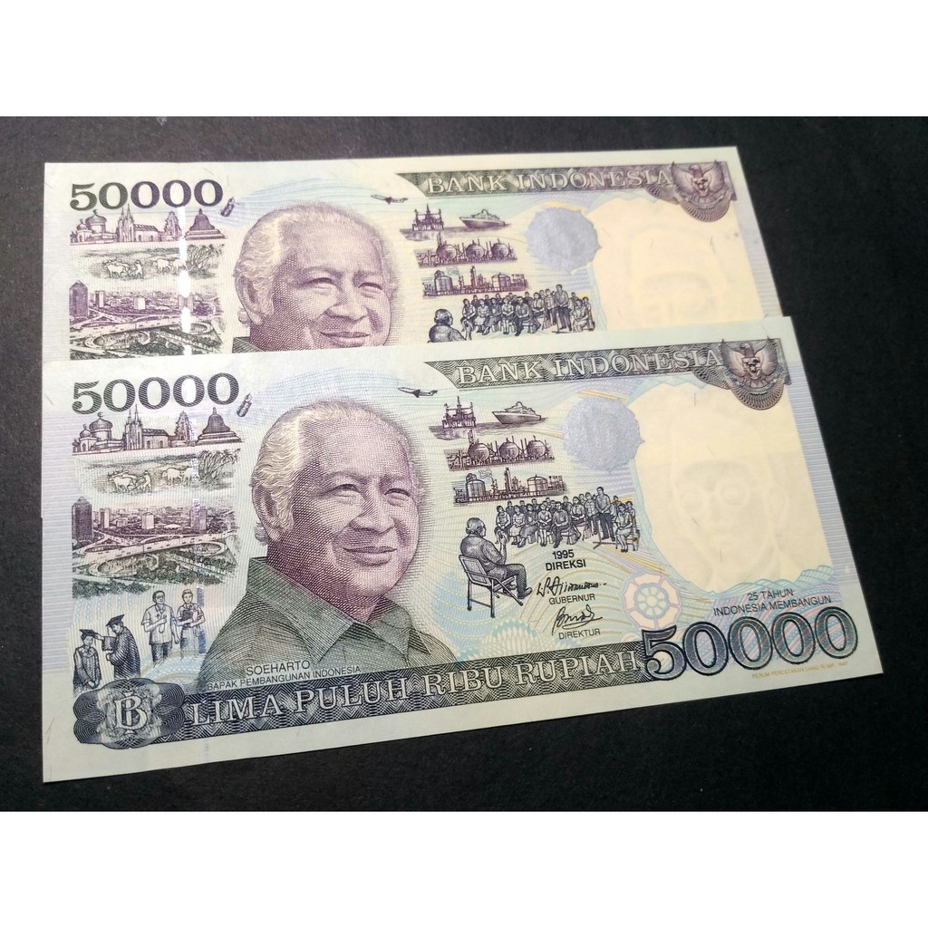 Seri  50000 Suharto Thn 1995 iMP 1998 WWD192703 dan iMP 1997 KFN108332 AUNCUNC