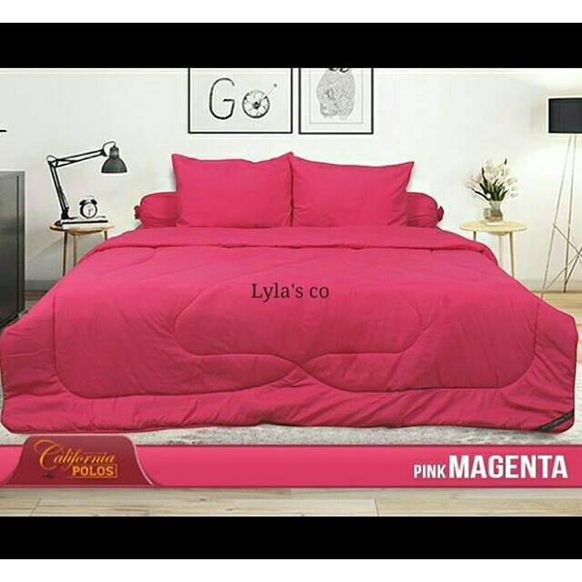 Sprei california polos pink magenta set bedcover 160x200/180×200