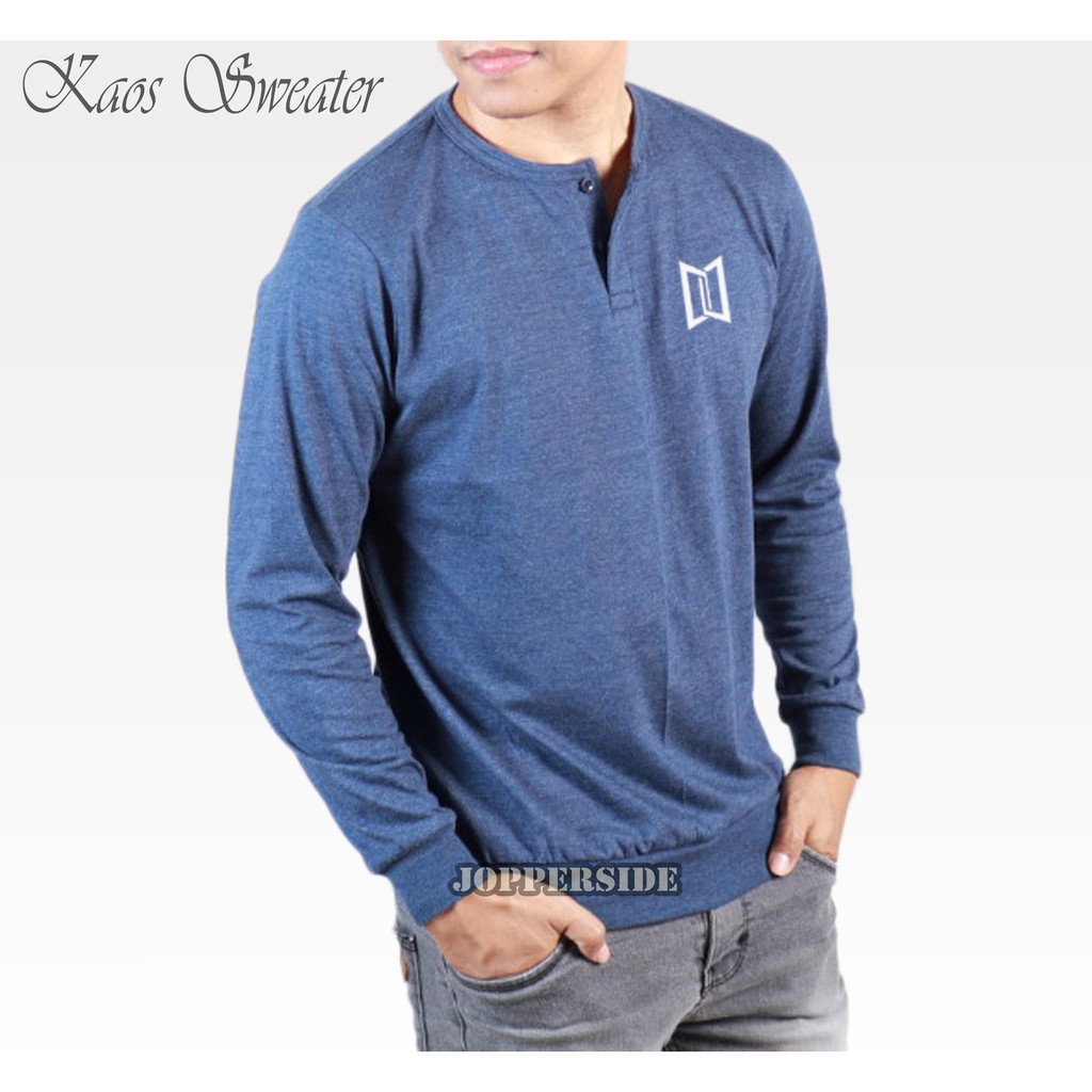 ORIGINAL Jopperside kaos sweater distro polos kancing henley sweatshirt pria wanita ksw2