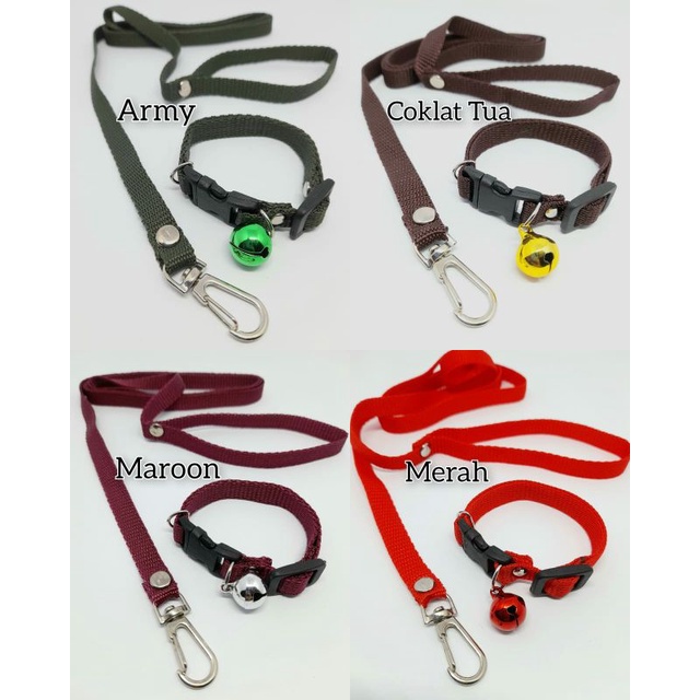 Kalung Kucing + Tali Tuntun Polos