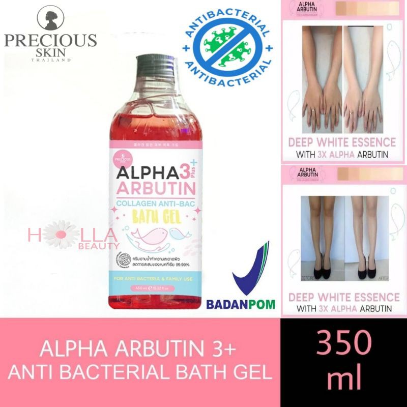 ALPHA ARBUTIN 3 PLUS WHITENING COLLAGEN  EXTRA ANTI BACTERI / SOAP SABUN MANDI / PEMUTIH BADAN 450ml