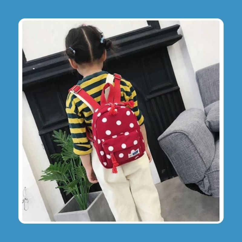 EMOEMO — Ransel mini motif Polkadot untuk anak laki-laki perempuan