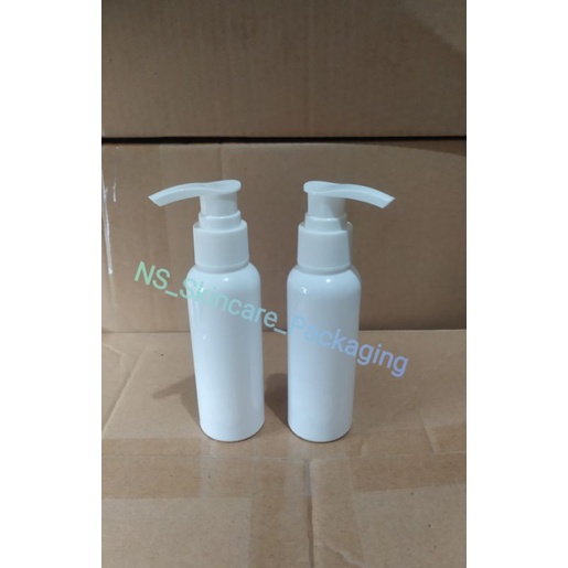 Botol pump 100ml putih tutup putih / Botol hansanitizer 100ml