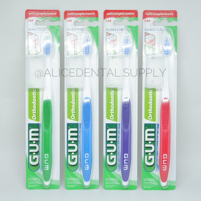 Alice dental GUM Sikat gigi ortho soft lembut japan brush orthodontic V trim behel tengah cekung ORIGINAL