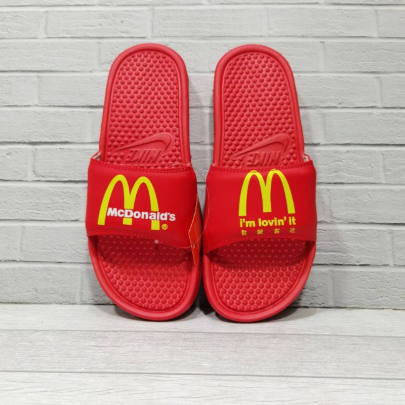 sendal slide nike x McDonald's full merah original