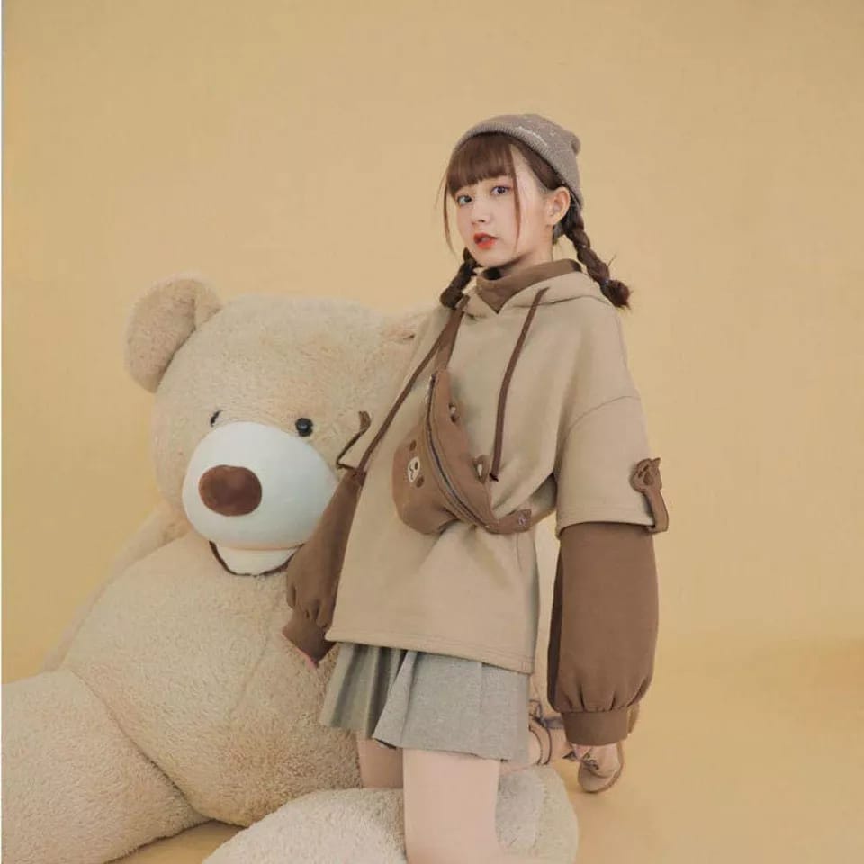 HOODIE KAWAII BEAR SLING BAG