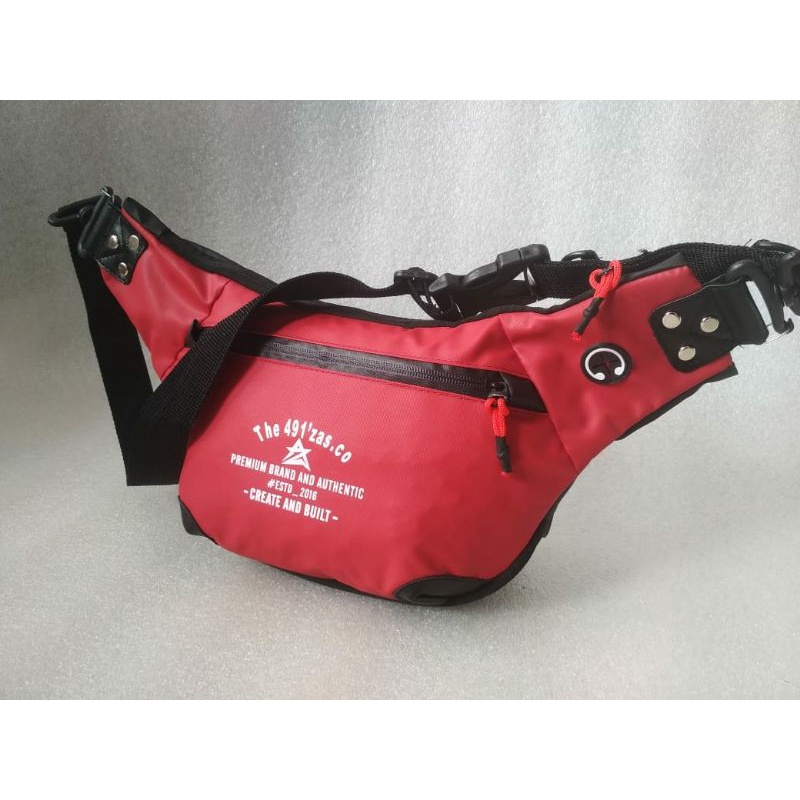 WAISTBAG 491 ZAS ORIGINAL SLING BAG TAS 491ZAS TAS SELEMPANG 491ZAS USB WATERPROOF