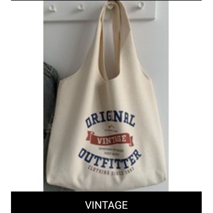 NEW totebag vintage populer tas tote BIG bahan canvas bisa CUSTOM