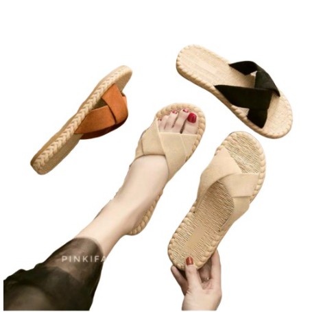 Sandal Wanita Suede Etnik