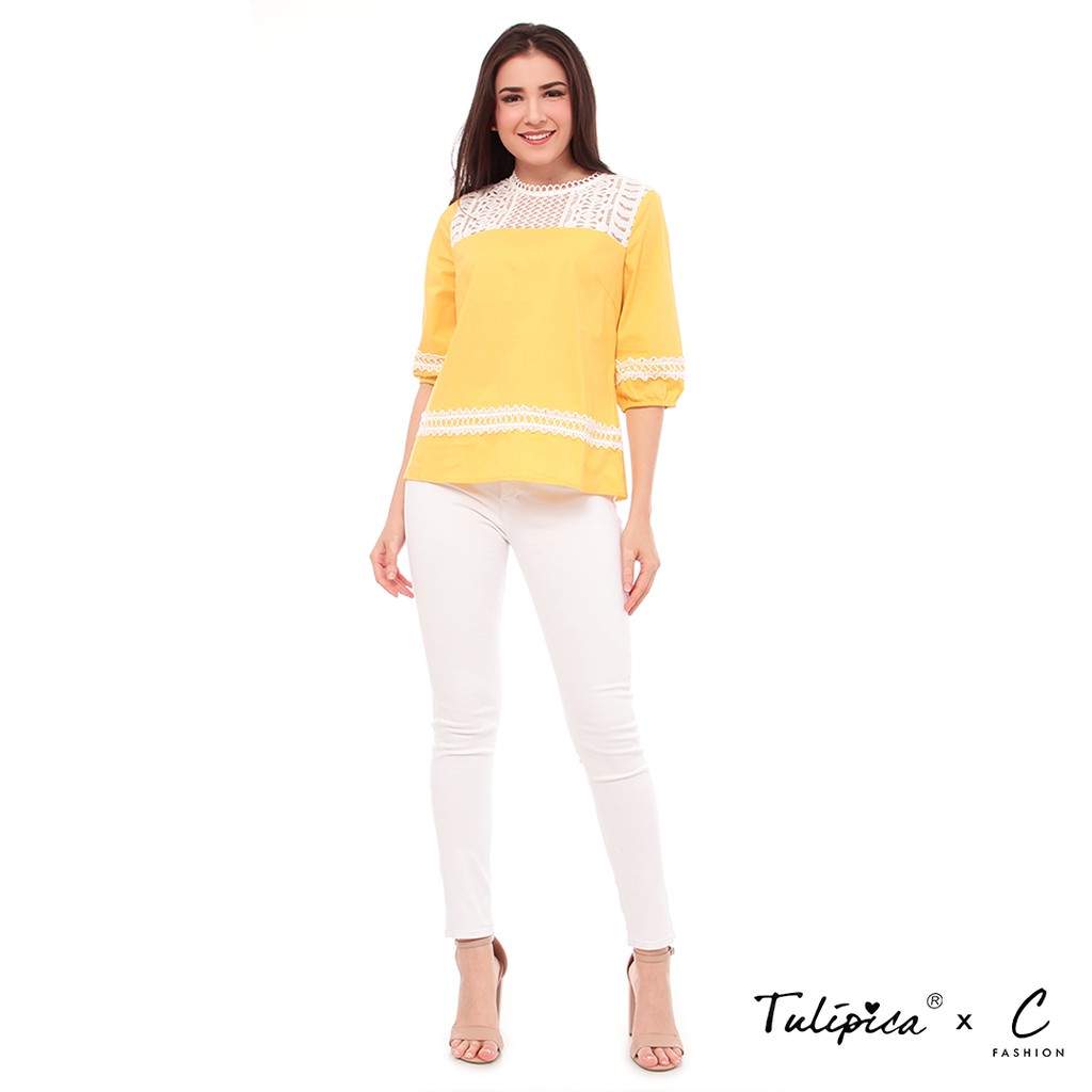 

Bubble 3/4 Sleeves Top - Kuning