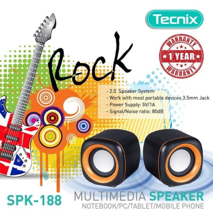 Speaker Multimedia 2.0 Channel Subwoofer Speaker TECNIX SPK-188 Usb