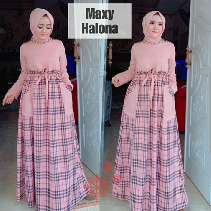 Hot Alg- Mx Halona Bbr Dusty Gamis Burberry Gamis Murah Berkualitas |