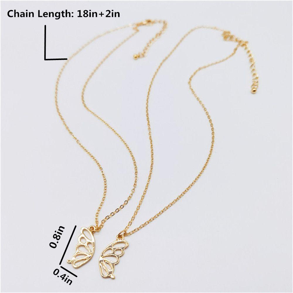 Solighter 2 Pcs Kalung Persahabatan Hadiah Ulang Tahun Teman Hadiah Untuk Gadis Wanita Jarak Jauh Best Friend Necklace