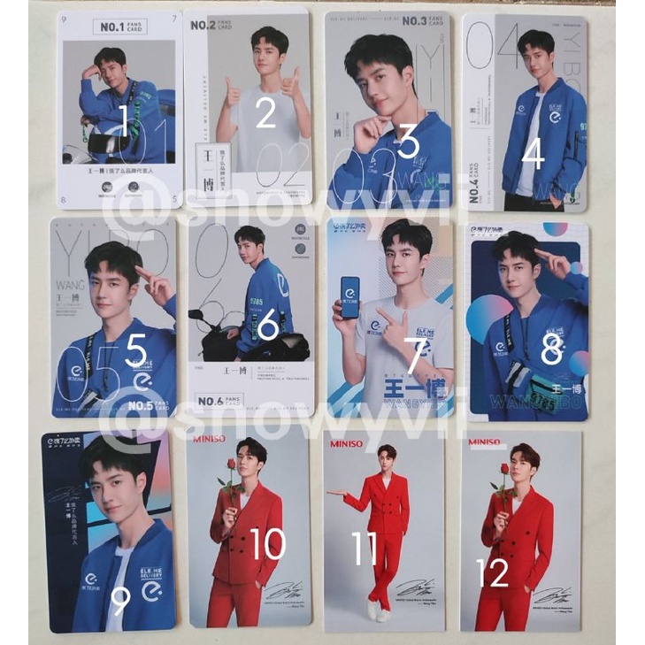 PHOTOCARD PC OFFICIAL WANG YIBO x ELE.ME MINISO