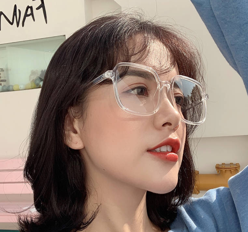 Korean Ig Black Transparent Glasses Non-degree Radiation Protection Student Round Face Trendy