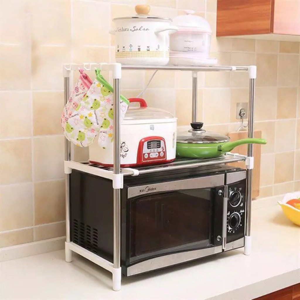 Rak Microwave Storage 2 Susun - Rak Dapur Multifungsi