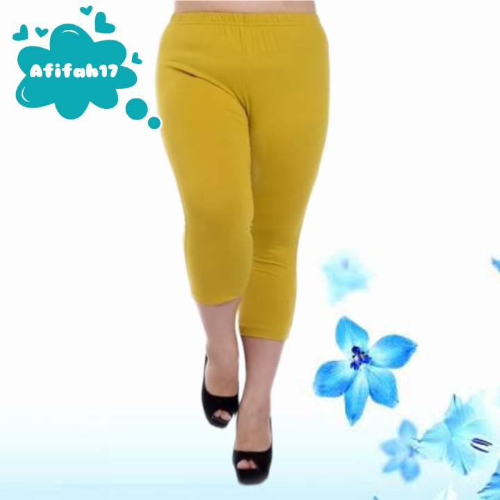  Celana  Legging leging Jumbo Pendek bahan  spandek Licin  