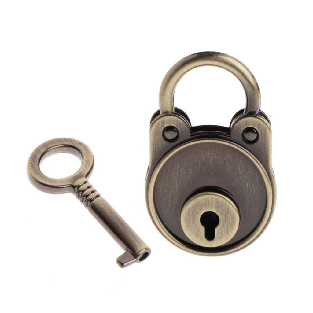 Rebuy Gembok Mini Vintage Dengan 1kunci Anti Maling Kunci Laci Bentuk Beruang Kecil Kunci Kecil