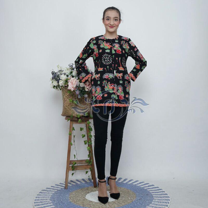 Terlaris Bluse Batik Wanita Motif Ondel-Ondel Terbaru / Bluse Wanita Model Terbaru