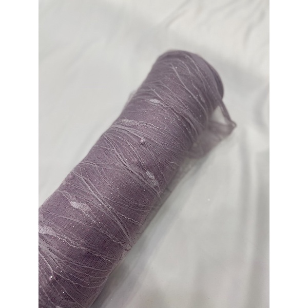 kain Tulle akar mutiara-Ungu