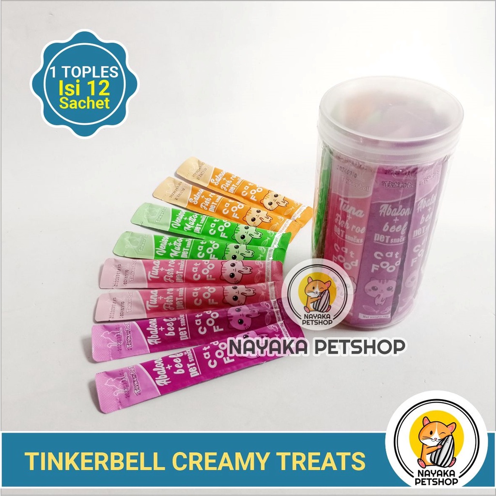 Tinkerbell Creamy Cat Treats 1 Toples Cemilan Kitten Snack Kucing