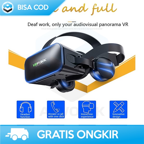 VR BOX VIRTUAL REALITY 3D DILENGKAPI HEADPHONE TAFFWARE J20 6 INCH ORI
