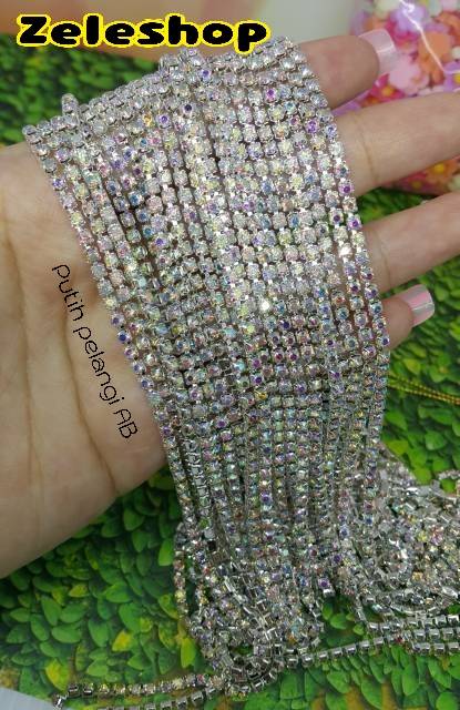 DIAMOND STRING SILVER PELANGI / RANTE DIAMOND SILVER | BAHAN DECO CASE | NAIL ART | TASBIH DIGITAL