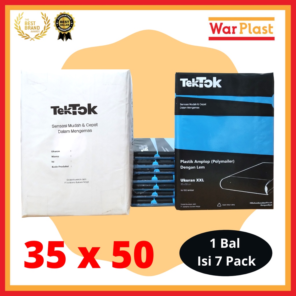 Plastik Polymailer Amplop Plastik Packing TekTok - Uk XXL 35x50 - Biru