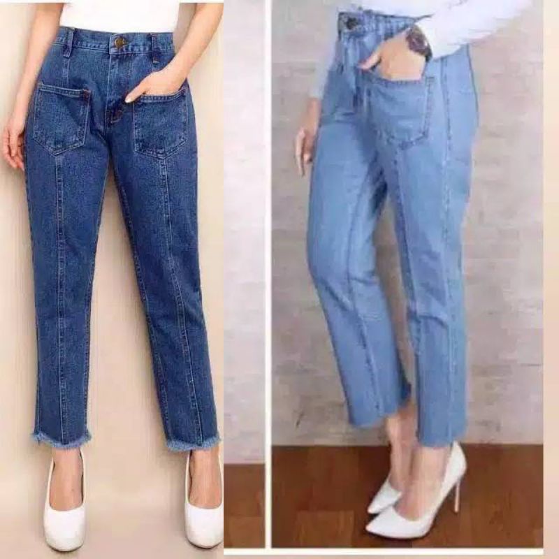 GFS CELANA BOYFRIEND POCKET RAWIS //CELANA BOYFRIEND SAKU DEPAN