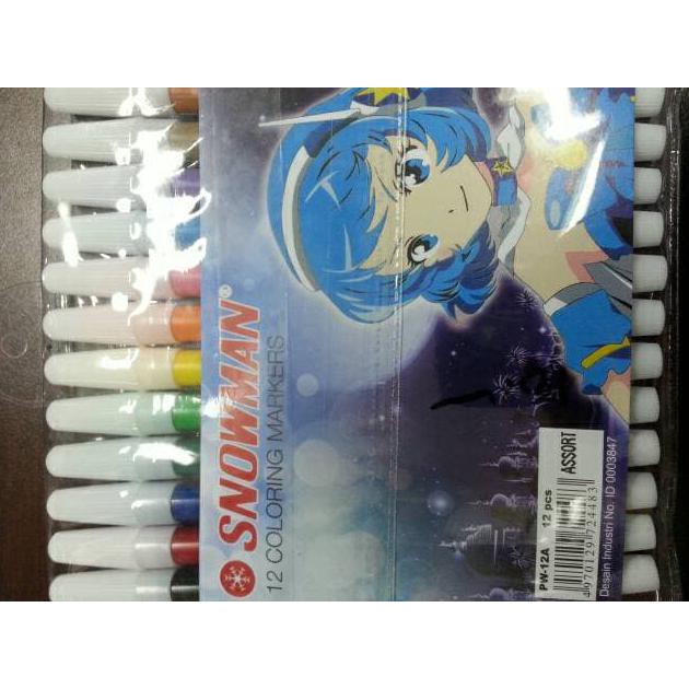 

SPIDOL SNOWMAN 12 WARNA / 12 COLORING MARKERS DISKON