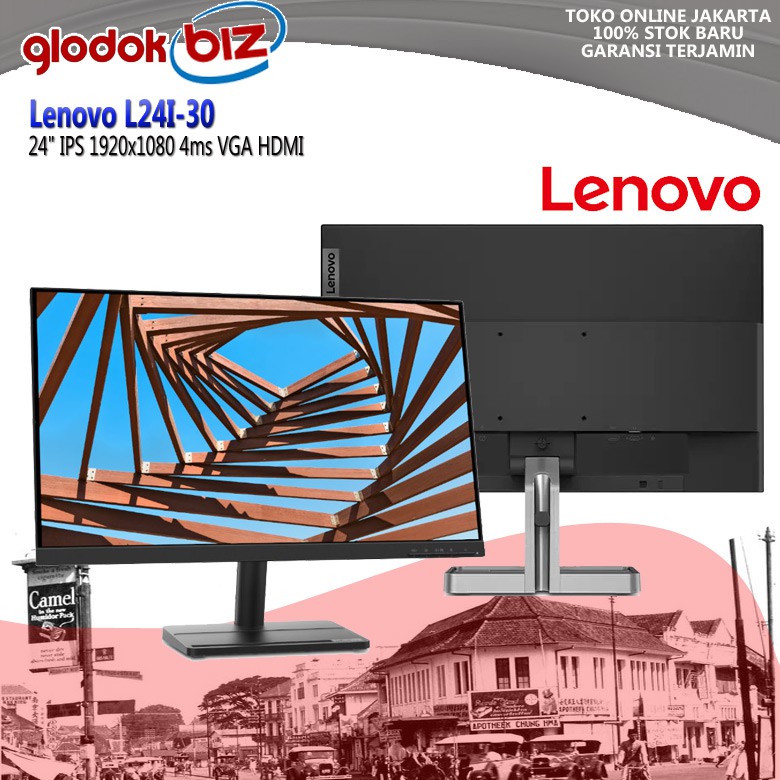 LED 24" LENOVO L24i-30 24" IPS 1080p 75Hz VGA HDMI FreeSync