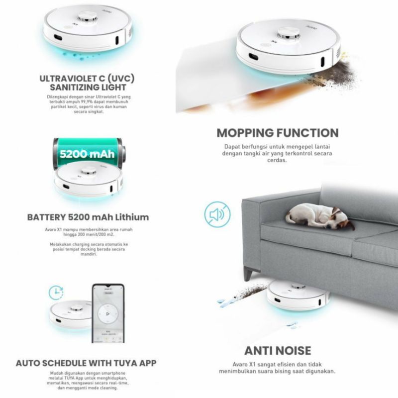 Robot Vacuum Cleaner Avaro X1 with Auto Dustbin