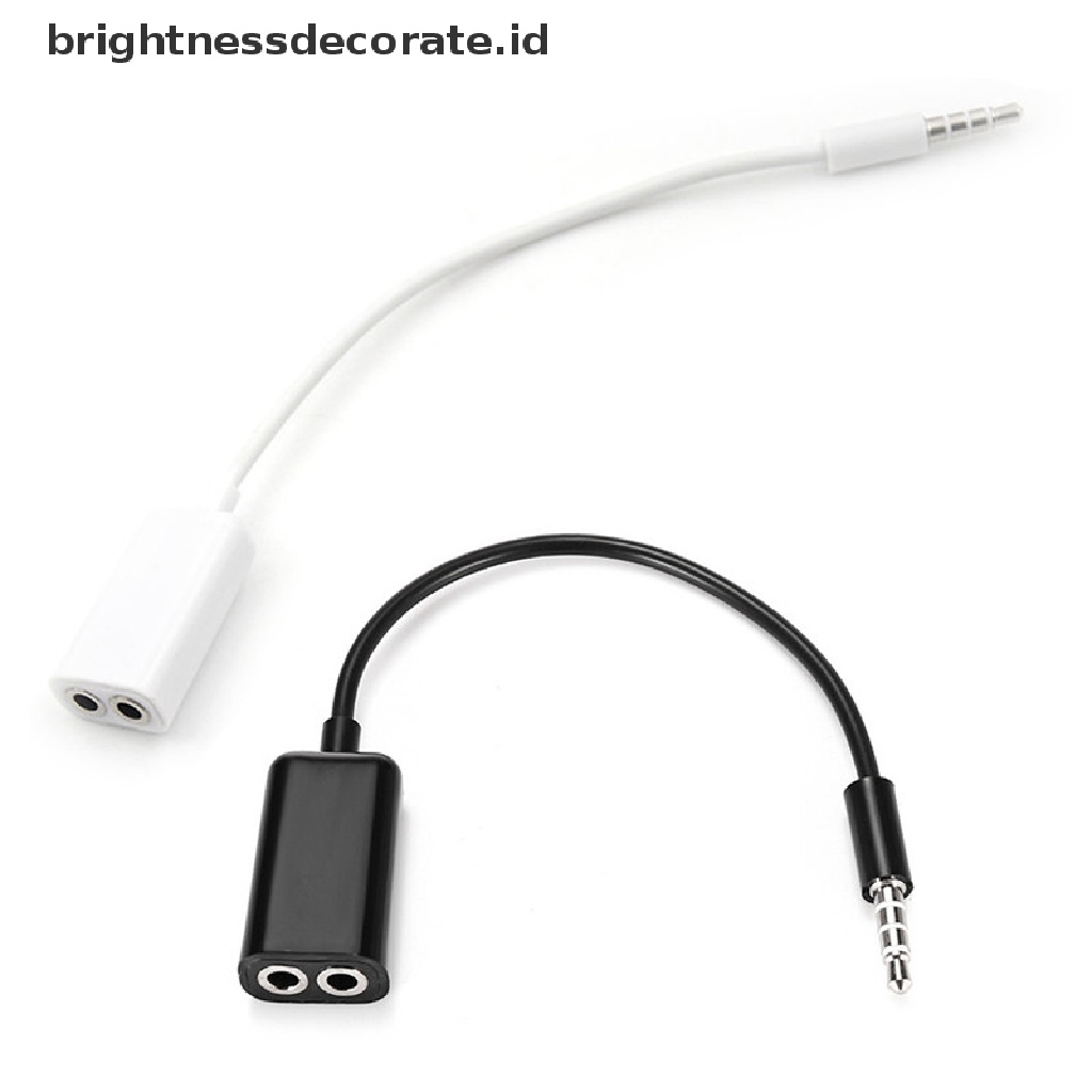 [birth] 3.5mm Jack Audio Headset Earphone Mic Y Splitter Cable Adapter For Tabs Laptop C [ID]