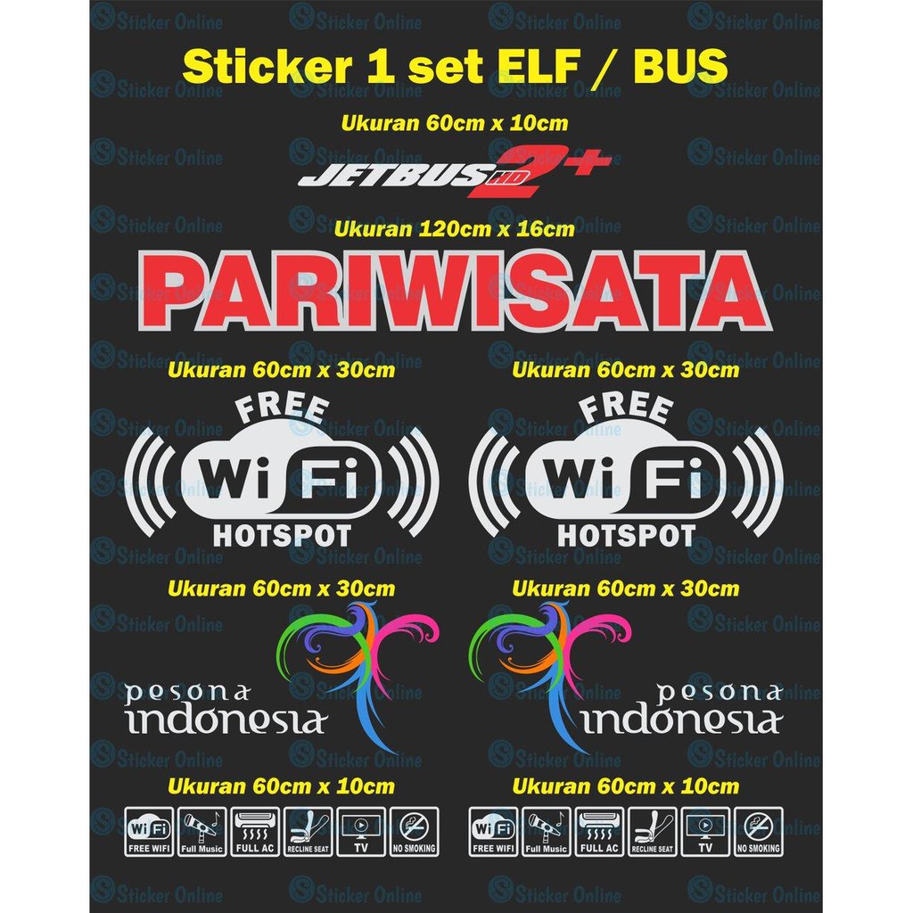 Sticker Stiker Cutting ELF BUS PARIWISATA Paket Hemat Shopee Indonesia